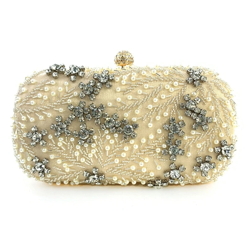 Women Evening Bag Embroidery Purse Detachable Chain Elegant Shoulder Bags Handbag Luxury Crossbody Clutch Party Purse