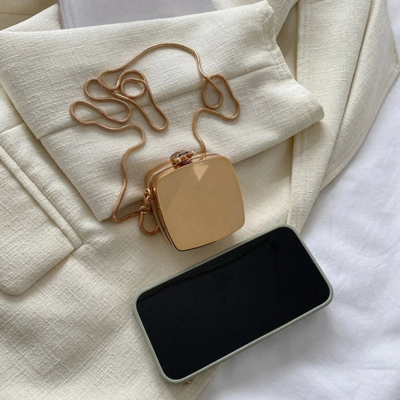 Women Evening Bag Purse Detachable Chain Elegant Shoulder Bags Handbag Tote Acrylic Crossbody Clutch Party Purse