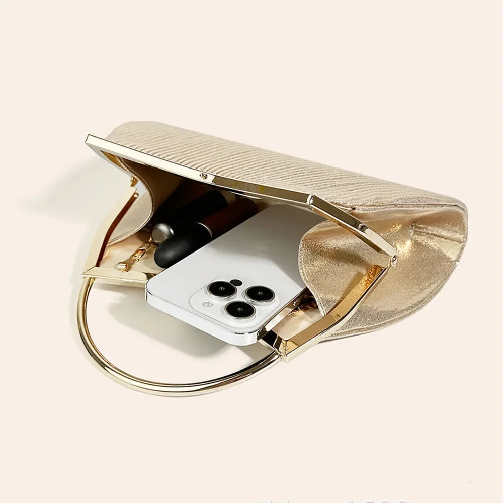 Women Evening Clutch Bag Rhinestone Prom Handbag Chain Shoulder Crossbody Bags Luxury Designer Purse Pleated Tote Bags Aesthetic