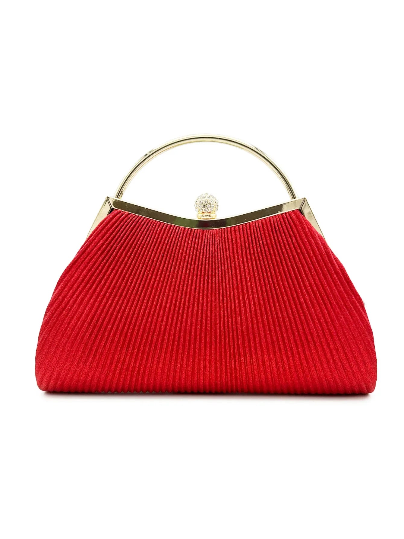 Women Evening Clutch Bag Rhinestone Prom Handbag Chain Shoulder Crossbody Bags Luxury Designer Purse Pleated Tote Bags Aesthetic