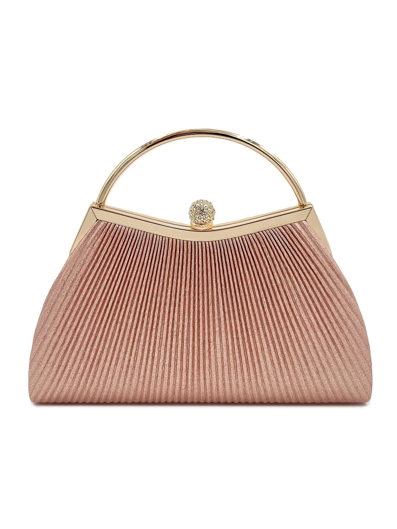Women Evening Clutch Bag Rhinestone Prom Handbag Chain Shoulder Crossbody Bags Luxury Designer Purse Pleated Tote Bags Aesthetic