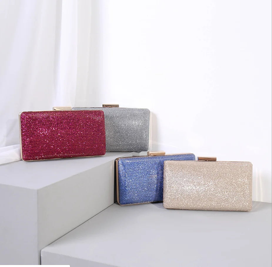 Women Evening bag blue/gold/silver Clutch Bags Wedding Party Dinner Diamond shoulder bags Minaudiere Purses and Handbags purse