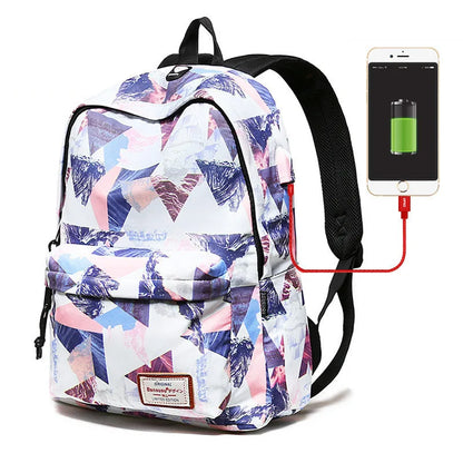 Women External USB Charge Backpack Waterproof Backpack Female Mochila Escolar Girls Laptop School Bags Backpack for teens