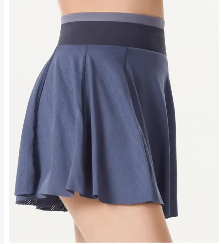 Women Fake two pieces Skirt Quick-Srying Ventilate Sporty Skirt With Pocket