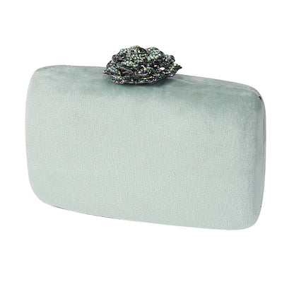 Women Fashion Evening Shoulder Bag Bridal Flower Lock Clutch Party Prom Wedding Crossbody Handbag Purse