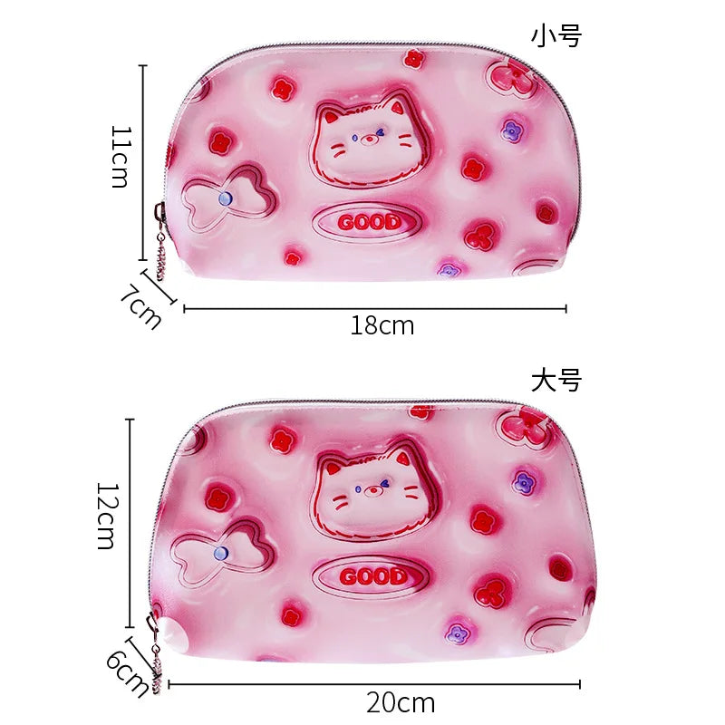 Women Fashion Mini Makeup Bags for Girls Travel Organizer Case Waterproof Lipstick Kawaii Bag Cartoon Cosmetic Bag Toiletry Bag
