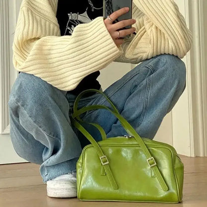 Women Fashion PU Leather Shoulder Bags Female Purse Handbags Large Capacity Ladies Daily Small Casual Underarm Bag 2024