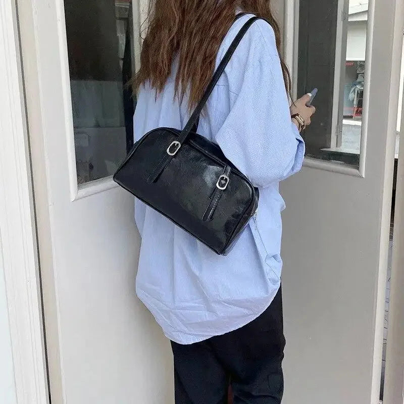 Women Fashion PU Leather Shoulder Bags Female Purse Handbags Large Capacity Ladies Daily Small Casual Underarm Bag 2024