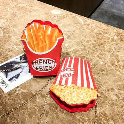 Women Fashion Small Crossbody Bags Autumn Winter Shoulder Bag Cute French Fries Shape Ladies Phone Pouch Purse