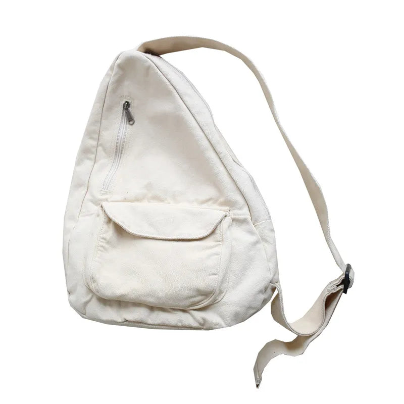 Women Fashion Trend Canvas Crossbody Bag Ladies New High Quality Solid Color Shoulder  Bag Ladies Large Capacity Chest Bag