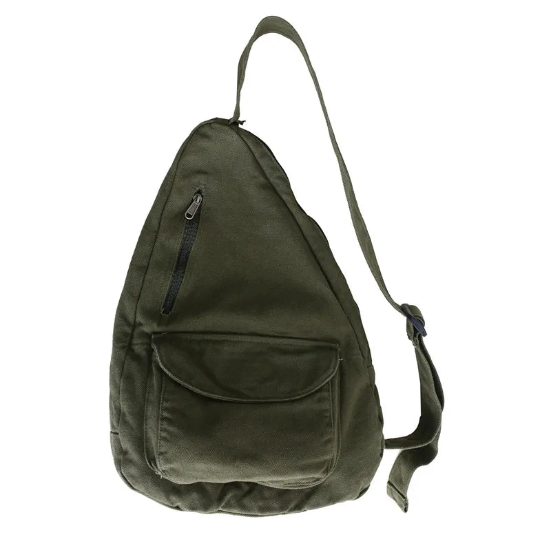 Women Fashion Trend Canvas Crossbody Bag Ladies New High Quality Solid Color Shoulder  Bag Ladies Large Capacity Chest Bag