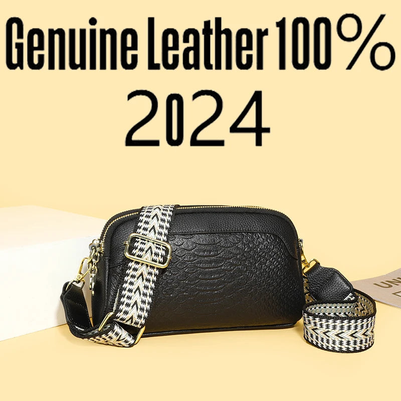Women Genuine Leather Ladies Handbags Female Tote Sac High Quality Solid Color Genuine Leather Shoulder Crossbody Bags SAC