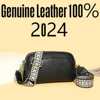 Women Genuine Leather Ladies Handbags Female Tote Sac High Quality Solid Color Genuine Leather Shoulder Crossbody Bags SAC