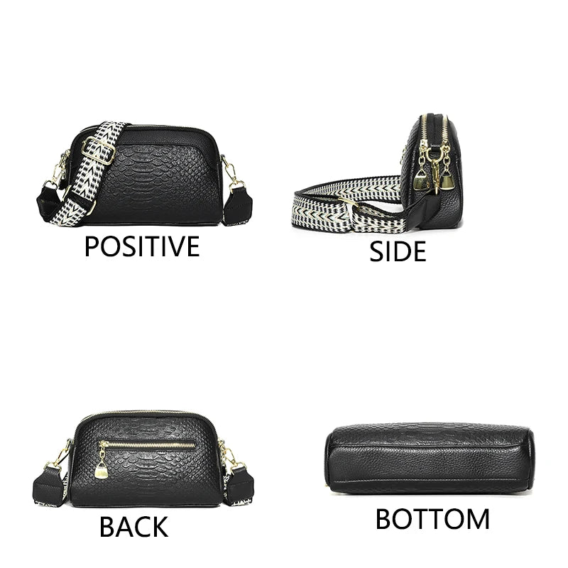 Women Genuine Leather Ladies Handbags Female Tote Sac High Quality Solid Color Genuine Leather Shoulder Crossbody Bags SAC
