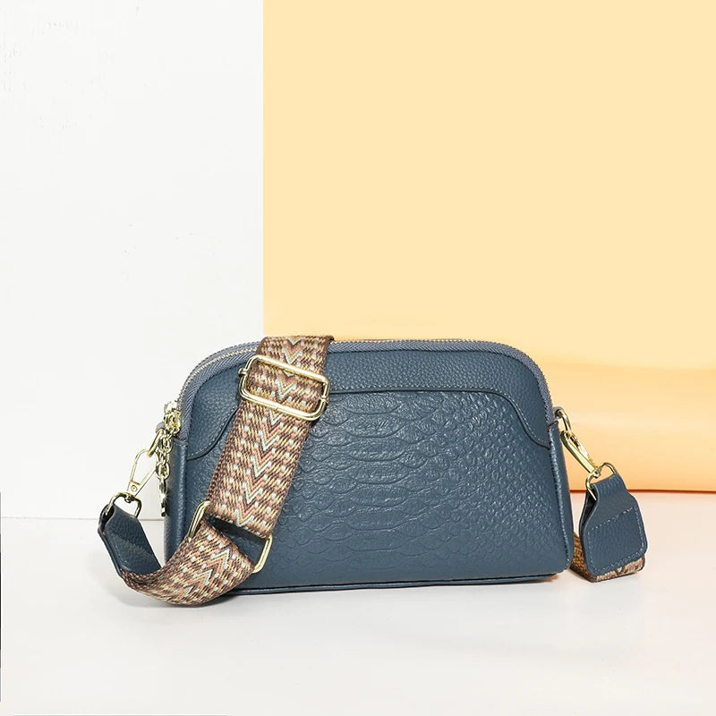 Women Genuine Leather Ladies Handbags Female Tote Sac High Quality Solid Color Genuine Leather Shoulder Crossbody Bags SAC
