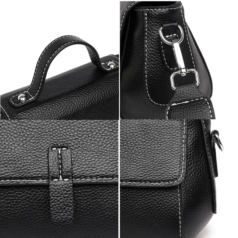 Women Genuine Leather Shoulder Crossbody Bags High Quality Cow Leather Ladies Handbags Fashion Luxury Female Messenger Tote Sac
