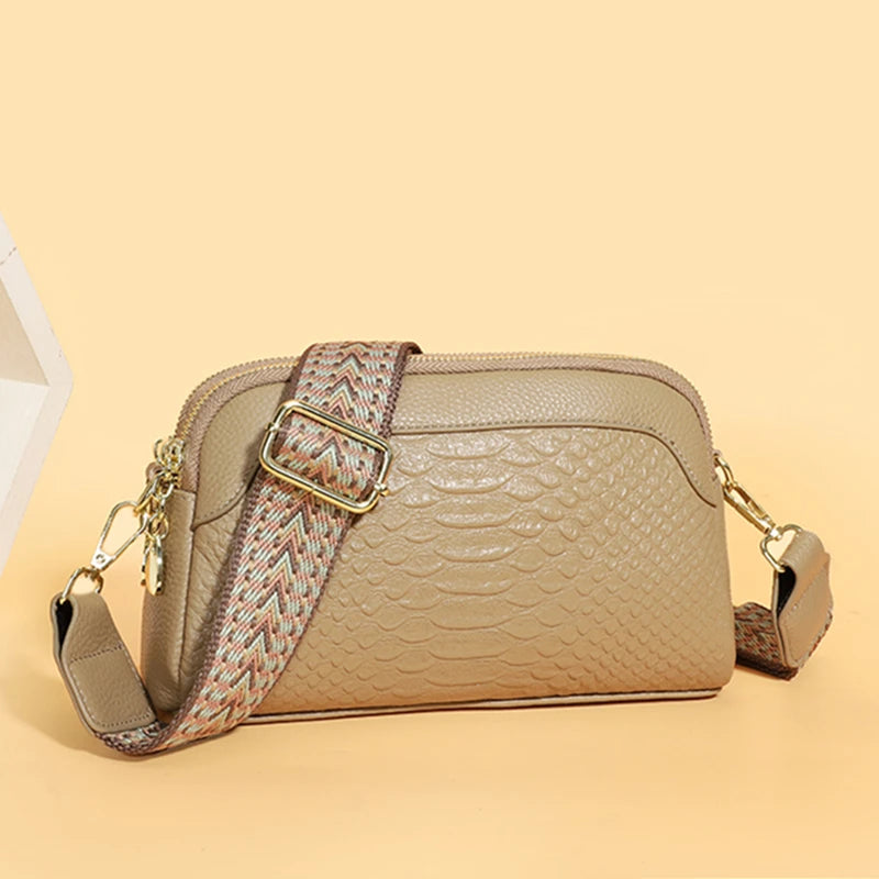 Women Genuine Leather Shoulder Crossbody Bags High Quality Solid Cow Leather Ladies Handbags Designer Female Messenger Tote Sac