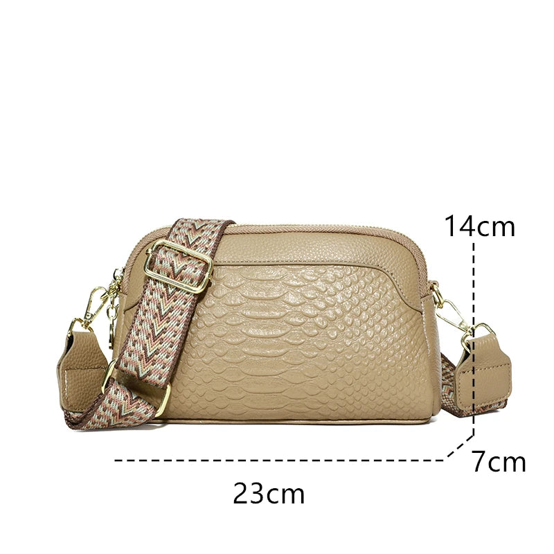 Women Genuine Leather Shoulder Crossbody Bags High Quality Solid Cow Leather Ladies Handbags Designer Female Messenger Tote Sac