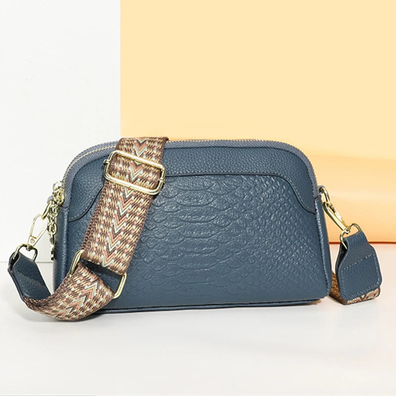 Women Genuine Leather Shoulder Crossbody Bags High Quality Solid Cow Leather Ladies Handbags Designer Female Messenger Tote Sac