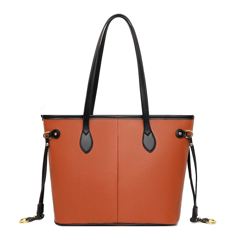 Women Genuine Lether Crossbody Bag High Quality Handbag Girl Simple Tote Bag High Capacity Commuter Stylish Female Shoulder Bags