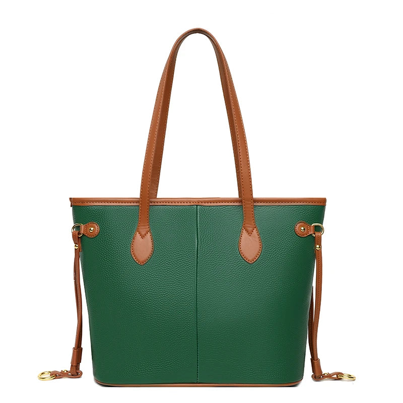 Women Genuine Lether Crossbody Bag High Quality Handbag Girl Simple Tote Bag High Capacity Commuter Stylish Female Shoulder Bags