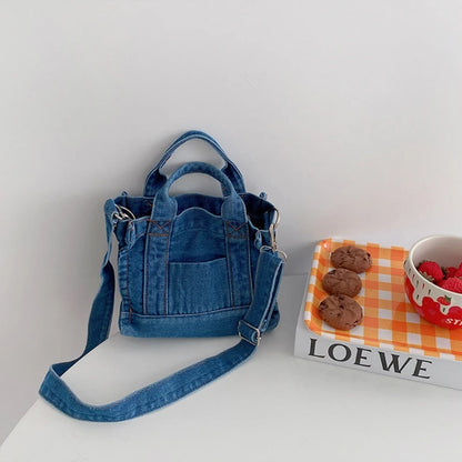 Women Girl Small Denim Handbag Shoulder Messenger Crossbody Bag Satchel Summer Tote Purse