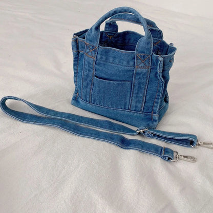 Women Girl Small Denim Handbag Shoulder Messenger Crossbody Bag Satchel Summer Tote Purse
