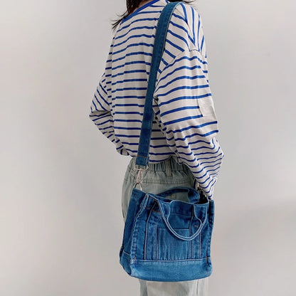 Women Girl Small Denim Handbag Shoulder Messenger Crossbody Bag Satchel Summer Tote Purse