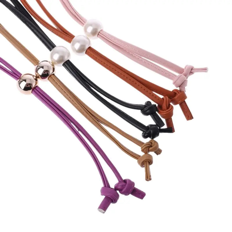 Women Girls Detachable PU Leather Bag Strap Belt Bucket Bags Drawstring Bunches