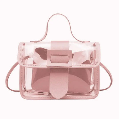 Women Girls Transparent Small Handbag Fashion Shoulder Bag Summer Beach Purse Crossbody Tote
