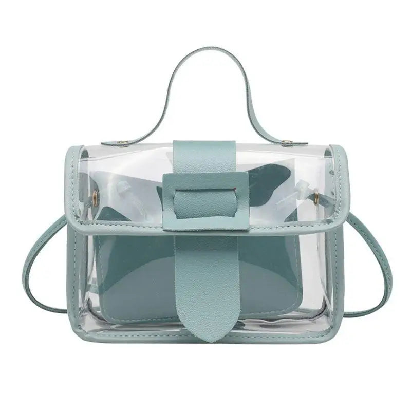 Women Girls Transparent Small Handbag Fashion Shoulder Bag Summer Beach Purse Crossbody Tote