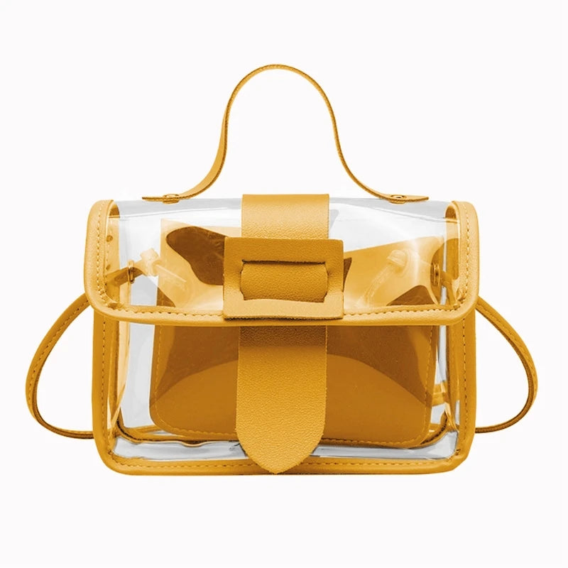 Women Girls Transparent Small Handbag Fashion Shoulder Bag Summer Beach Purse Crossbody Tote