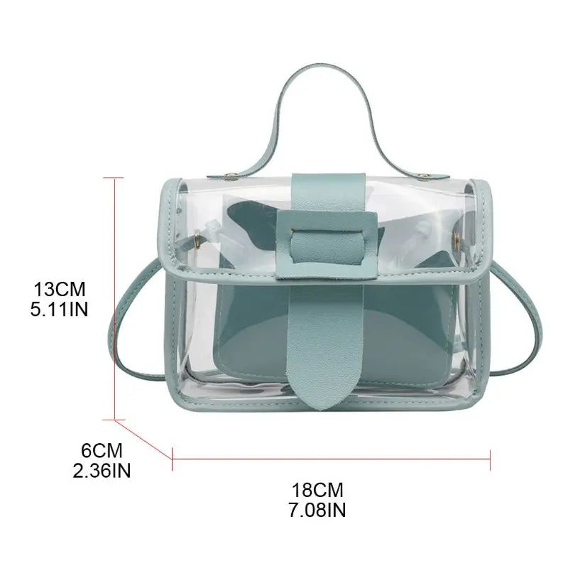 Women Girls Transparent Small Handbag Fashion Shoulder Bag Summer Beach Purse Crossbody Tote