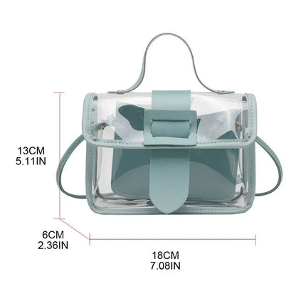 Women Girls Transparent Small Handbag Fashion Shoulder Bag Summer Beach Purse Crossbody Tote