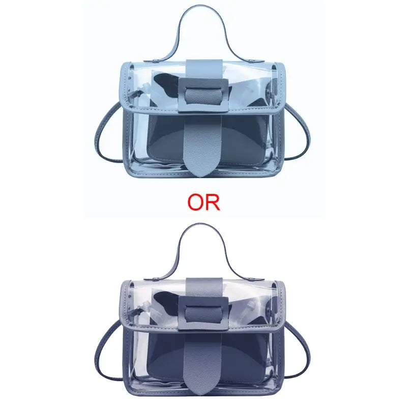 Women Girls Transparent Small Handbag Fashion Shoulder Bag Summer Beach Purse Crossbody Tote