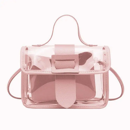 Women Girls Transparent Small Handbag Fashion Shoulder Bag Summer Beach Purse Crossbody Tote