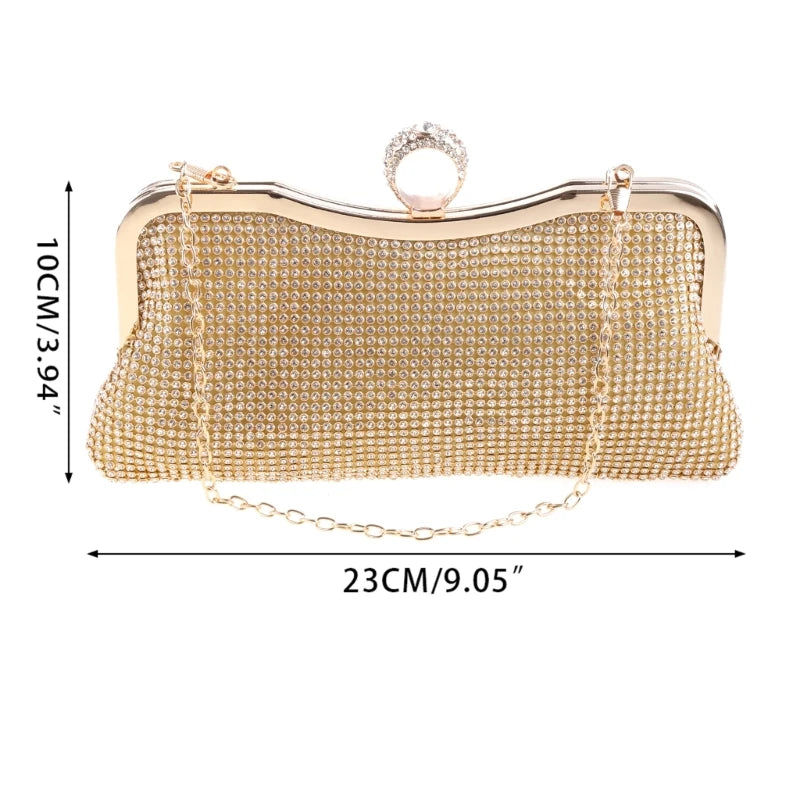 Women Glitter Prom Handbag Ladies Wedding Party Evening Clutch Banquet Purse Shoulder Bag