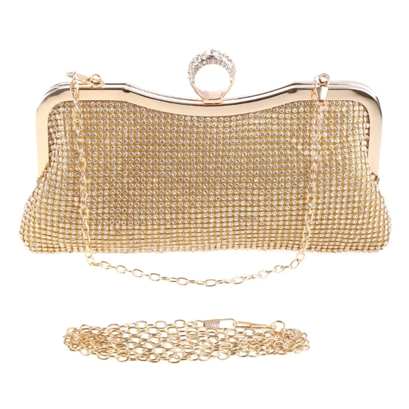 Women Glitter Prom Handbag Ladies Wedding Party Evening Clutch Banquet Purse Shoulder Bag