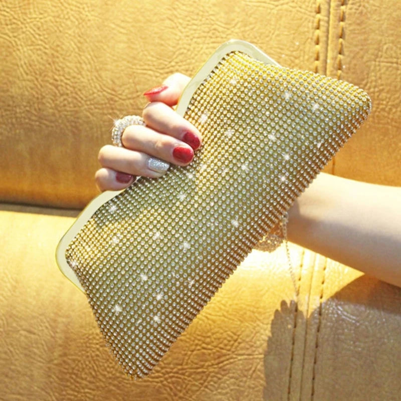 Women Glitter Prom Handbag Ladies Wedding Party Evening Clutch Banquet Purse Shoulder Bag