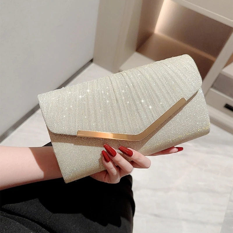 Women Glitter Purse Formal Evening Bag Lady Elegant Party Banquet Wedding Clutches Handbag Female Cocktail Shoulder Bag
