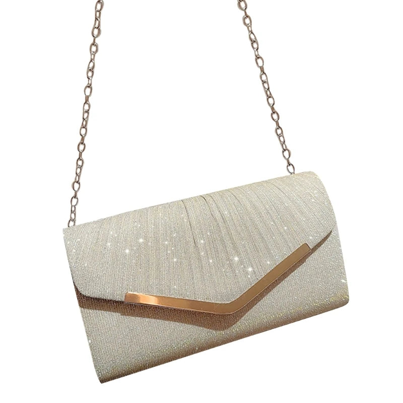 Women Glitter Purse Formal Evening Bag Lady Elegant Party Banquet Wedding Clutches Handbag Female Cocktail Shoulder Bag