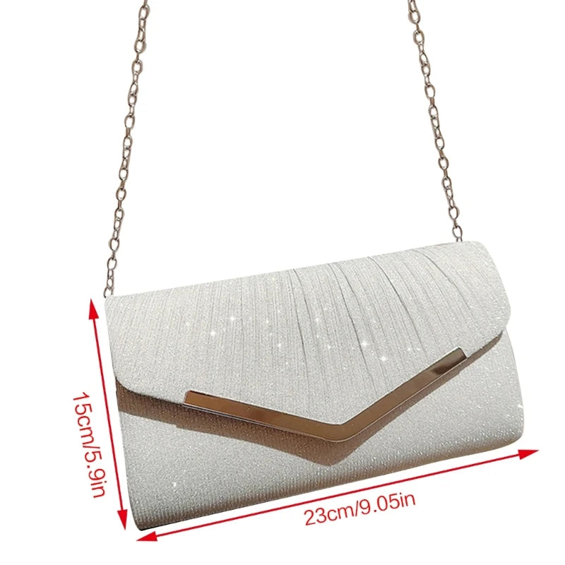 Women Glitter Purse Formal Evening Bag Lady Elegant Party Banquet Wedding Clutches Handbag Female Cocktail Shoulder Bag