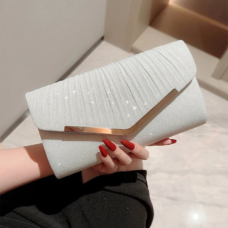 Women Glitter Purse Formal Evening Bag Lady Elegant Party Banquet Wedding Clutches Handbag Female Cocktail Shoulder Bag