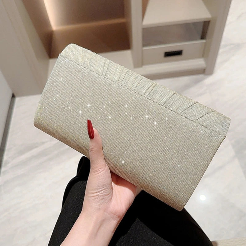 Women Glitter Purse Formal Evening Bag Lady Elegant Party Banquet Wedding Clutches Handbag Female Cocktail Shoulder Bag