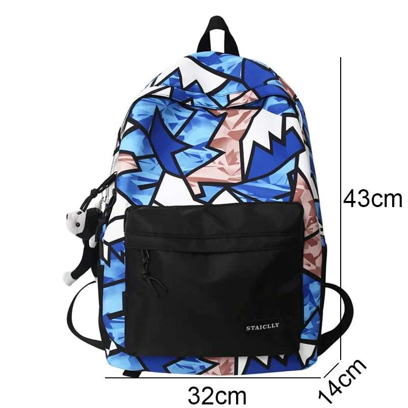Women Graffiti School Bag Cool Lady Harajuku College Backpack Trendy Girl Travel Book Backpack Fashion Female Laptop Student Bag