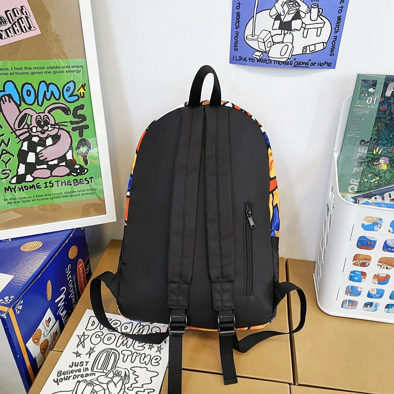 Women Graffiti School Bag Cool Lady Harajuku College Backpack Trendy Girl Travel Book Backpack Fashion Female Laptop Student Bag