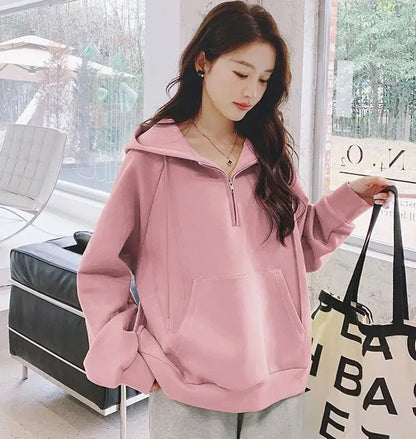 Women Half Zip Hoodies Long Sleeve Hooded Sweatshirt