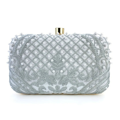 Women Handbag Evening Bag Party Bridal Clutch Embroidery Prom Wedding Purse Shoulder Crossbody Bags Detachable Chain
