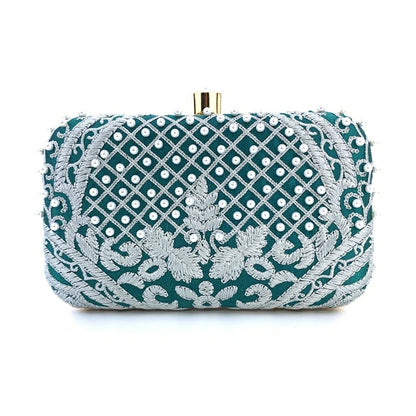 Women Handbag Evening Bag Party Bridal Clutch Embroidery Prom Wedding Purse Shoulder Crossbody Bags Detachable Chain