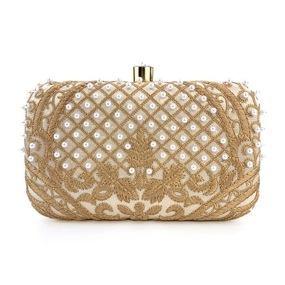 Women Handbag Evening Bag Party Bridal Clutch Embroidery Prom Wedding Purse Shoulder Crossbody Bags Detachable Chain